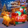 5.9FT Christmas Holiday Inflatable Yard Decor Santa Sleigh Reindeer Xmas Toy Home Decoration LED Supplies Ornament Gift Decor