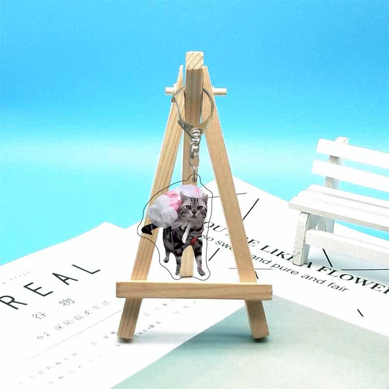 Abstract Cat Meme Emoji Acrylic Keychain