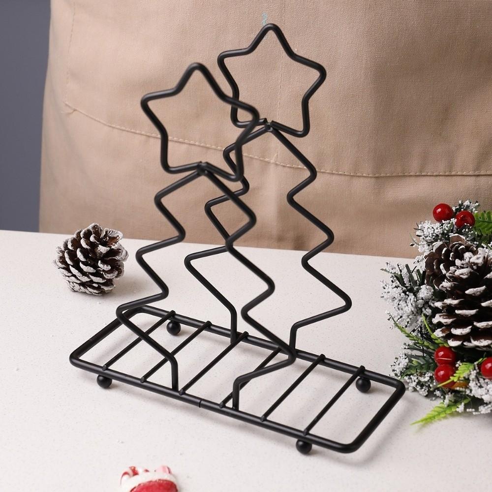 Iron Christmas Tree Napkin Holder Stable Decorative Paper Storage Rack Minimalist Paper Dispenser Rack Kitchen Use