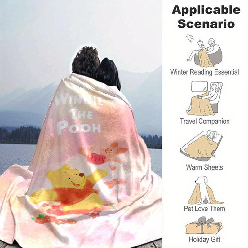 1pc, Disney Winnie The Pooh Throw Blanket Soft & Cozy Blanket for Friends Perfect Gift for Birthday, Christmas, Valentine's Day Ideal