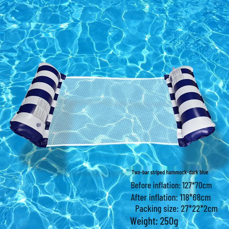 Foldable Striped Inflatable Pool Float Hammock Recliner