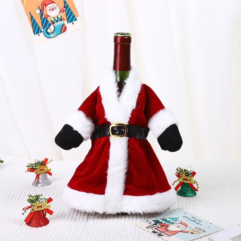 Christmas Red Wine Bottle Cap Dress Christmas Skirt Wine Decor Reusable Wine Gift Access Holiday Bottle Decor