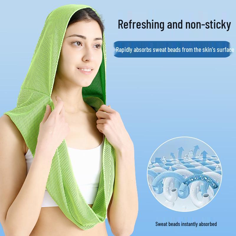 U-Shaped Quick-Drying Cooling Hoodie Towel for Sun Protection: Ideal for Gym, Beach, Camping, and Sports