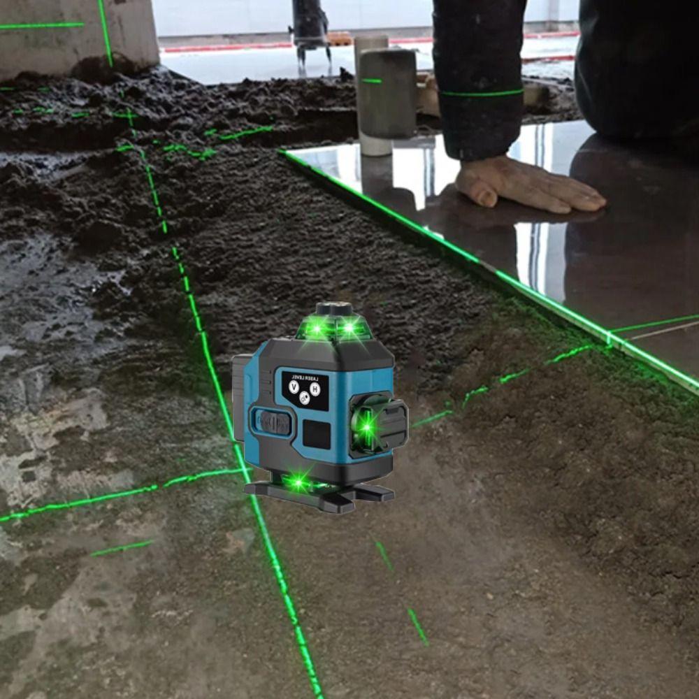 Horizontal Vertical Cross 360° Rotating Laser Level Green Beam Laser Level Construction Site