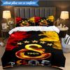 3PCS Galatasaray Football Club Crest Bedding Set 2D Printing (Includes 1 Duvet Cover + 2 Pillowcases Coreless), Bedroom decor,Fan gift