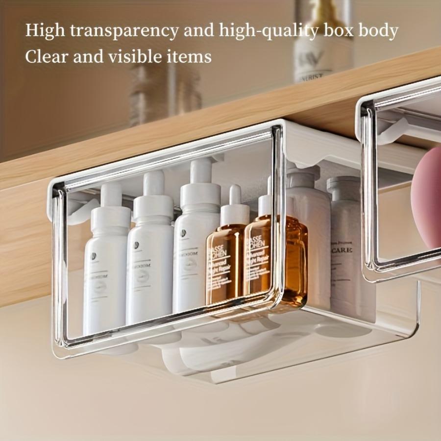Clear Acrylic Cosmetic Organizer, Dust-Proof Drawer Storage Box, Stackable Storage for Makeup Swabs Cosmetics, for Bathroom & Shower