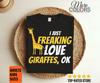 I Just Freaking Love Giraffes Funny Cute Adorable Giraffe Lovers Gift T-Shirt, Zoo Animals Birthday Present, Zookeeper Kids Boys Girls Youth