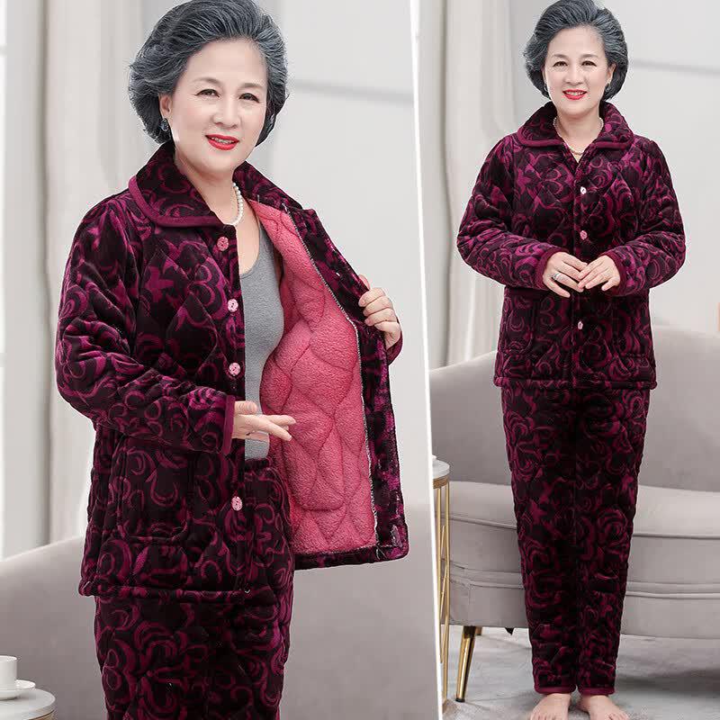 Women's Thickened Winter Thermal Pajama Set