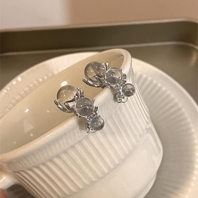 

Прозрачные круглые геометрические серьги в стиле инс, простые серьги-гвоздики, нишевые, с креативной индивидуальностью, высококлассные серьги