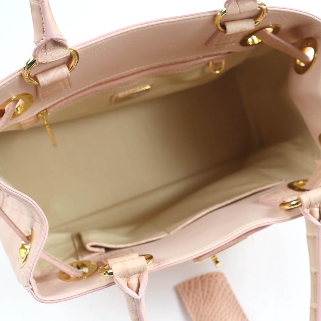 LEDER JUWELEN Tragetasche Kristall Reptilien Krokodilleder beliebter Typ rosa Gebraucht