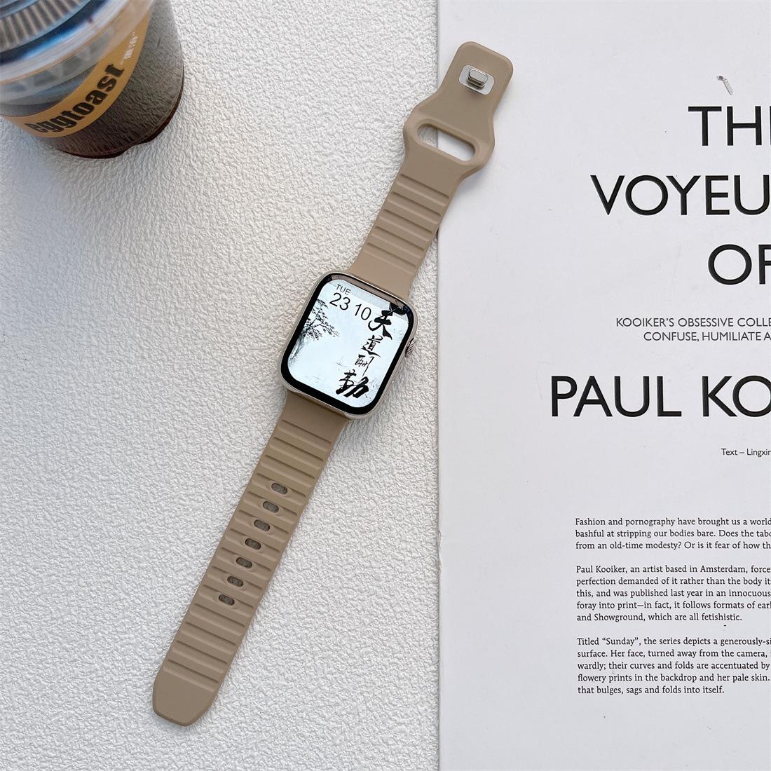 

М який силіконовий ремінець для Apple Watch Ultra Band Series 7 8 49MM 45MM 41MM Rubber iWatch SE 6 5 4 3 44MM 40MM 42MM 38MM Bracelet 38mm 40mm 41mm хакі