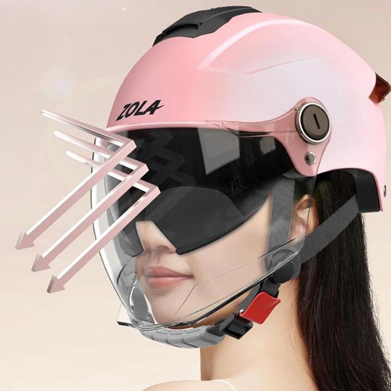 UV Protective Motorcycle Helmet with Sun Visor Lightweight All Season Safety Gear for Men Women E Bike Compatible