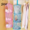 Mesh Hanging Bag for Home Foldable Organizer Useful Cloth 3 Compartments Storage Basket