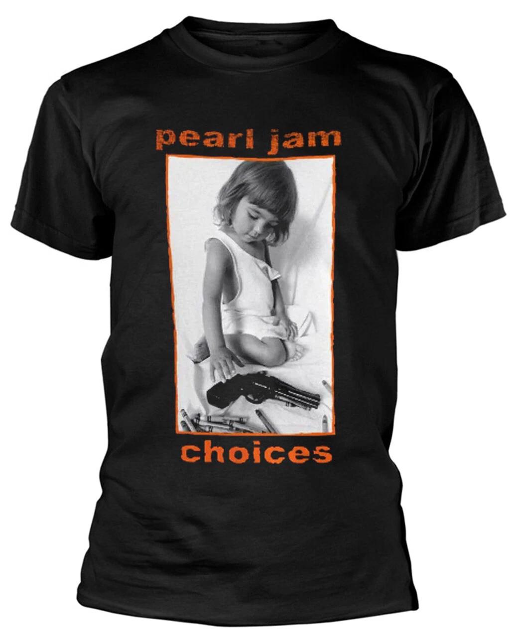 Officially licensed Pearl Jam Choices Orange print Mens Black T Shirt Pearl Jam 2XL