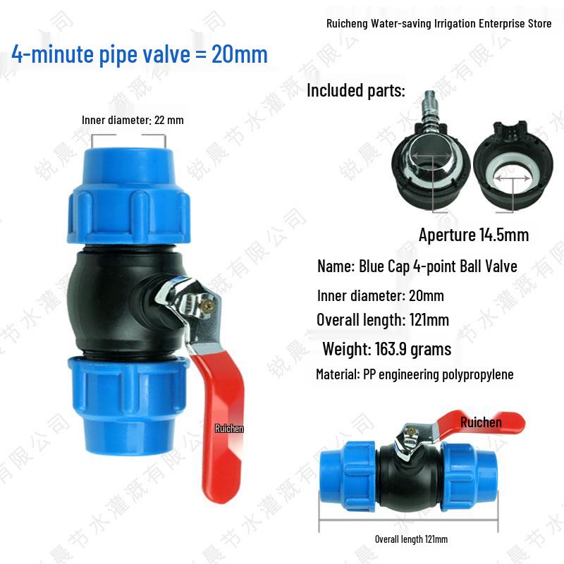 PE Pipe Quick Connect Three-Way Valve with Direct Elbow and Male/Female Threads