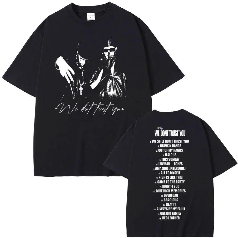 Vintage Washed Future Metro Boomin We Don't Trust You Trap Hip Hop Printed Cotton T-shirt Men Women Tee Summer Casual Fashion Clothing Tops Streetwear