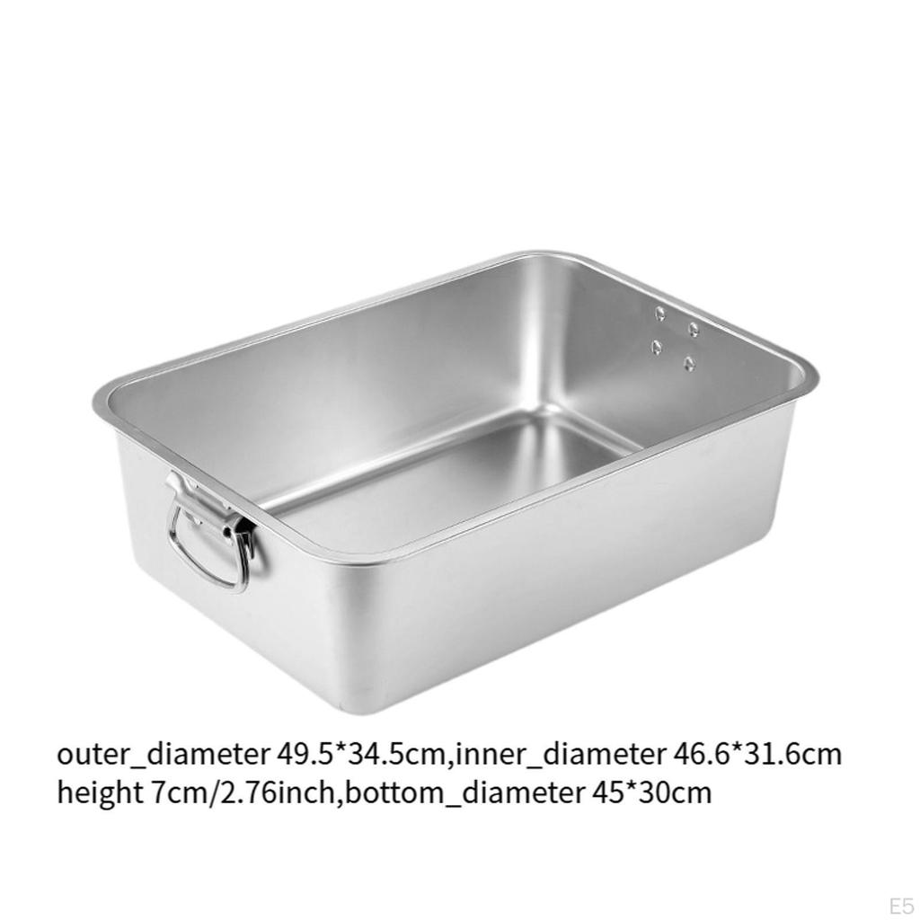 Cats Litter Box Kitten Pan Stainless Steel with Handles Anti Splashing Easy To Clean, Cat