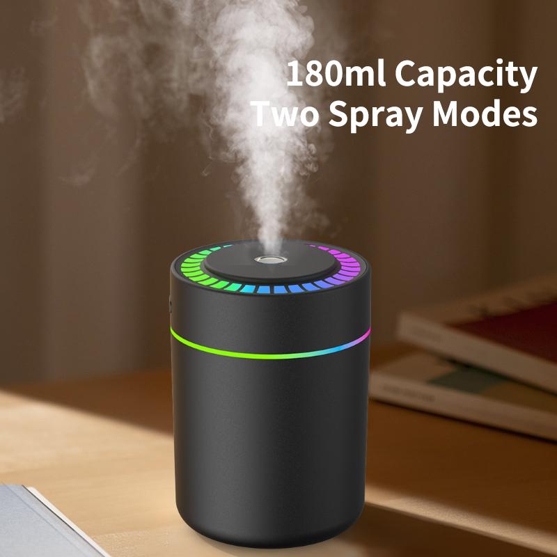 Car Air Humidifier Large Fog Volume Colorful Atmosphere Light  with Colorful Light,Timing Off Auto Shut-Off,Powered by USB