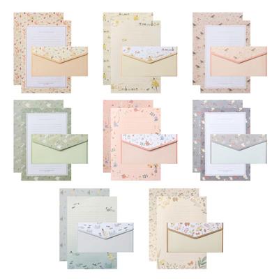 Papier à lettres imprimé fleurs 48 pièces Avec enveloppes 24 pièces Papeterie Lettre 8 Designs Différents