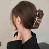 Pinza a morsetto in metallo ad alto livello con fiocco per capelli 2024 per donna: Pinza per Capelli a Forma di Squalo, Grande, Elegante, Stile Freddo, per la Nuca
