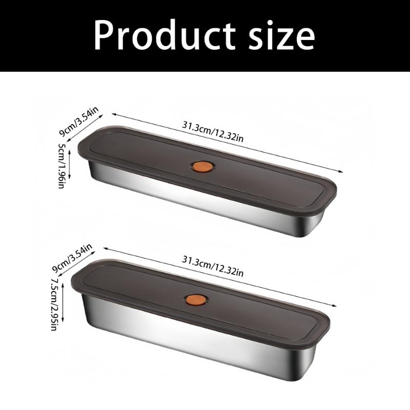 Leakproof Rectangular Meal Preps Container Steel Bacons Tray with Airtight Lid Easy Cleaning For Meal Storage Organizers