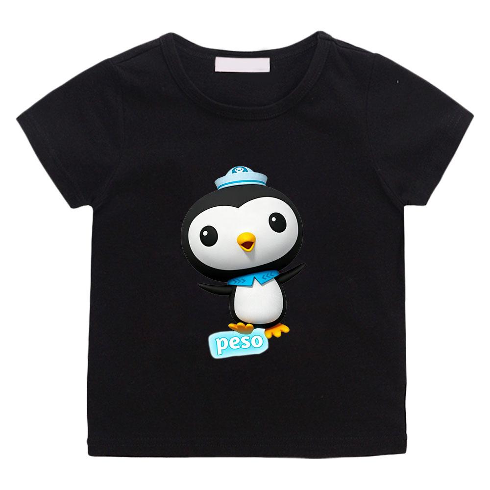 

The Octonauts Kawaii 100%Cotton T-shirts High Quality Short Sleeve Boys Girls Children Tees Casual Graphic Print Kids Camisetas 100 чёрный