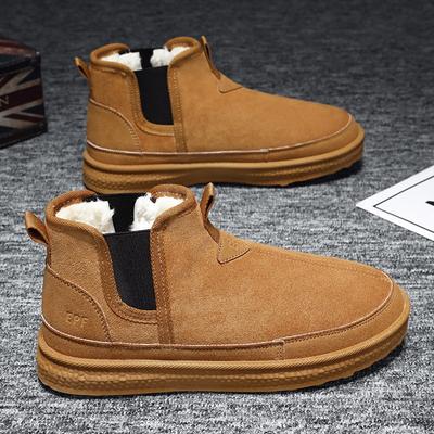 2025 Winter New Snow Boots Men's Warm, Cold-proof and Non-slip Piled Thickened British Style Bread Shoes Northeast Cotton Shoes
