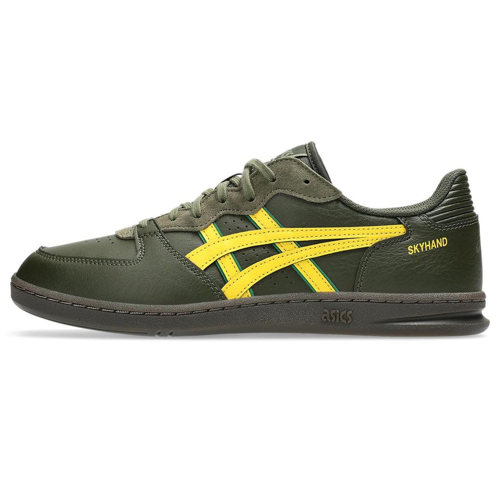 ASICS SKYHAND OG Sports Shoes Unisex Size 301 2E 1203A451, Adult, (Olive Canvas/Taichi Yellow), 26.5 cm,