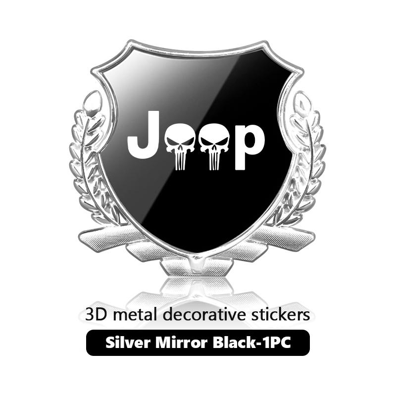 For Jeep Car Wheat Badge Sticker Window Metal Decoration Stickers Auto Accessories Cherokee Wrangler JK Gladiator Compass