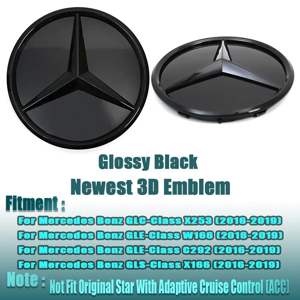 Autoaufkleber Für Mercedes Benz Silberner Rand Neuestes 3D-Stil Emblem Für Mercedes Benz GLC X253 GLE W166 C292 GLS X166 OE-Stil Em