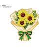 Enamel Flower Pin Set Bouquet Brooch for Women, Romantic Jewelry, Durable Floral Zinc Alloy Lapel Coats Dresses And Scarves Gold Edge Aesthetic