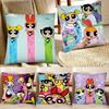 The Cartoon P-Powerpuffs Star Girls Pillow Case Square Pillow Bedroom Sofa Leisure Comfort Cushion Car Home Decoration