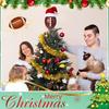 Yousheng Rugby Christmas Tree Topper with Santa Hat Spring Base Bouncing Sports Ornament Fun Desk Decor for Holiday Parties Valentine's Day Gifts