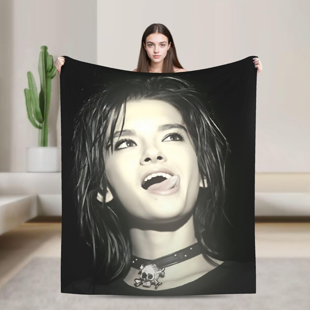 Tom Kaulitz Bill Kaulitz Flannel Blanket Soft Throw Blanket for Outdoor Airplane Travel Street Trend Bedspread Sofa Bed Cover