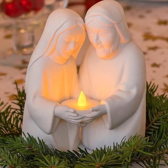 Candlestick Lamp Candle Holder Tealight Crib Advent Wreath Angel Shape Candlestick Lamp Christmas Holiday Decoration