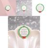 Fun Festive And Geometric Round Christmas Brooch With Vibrant Colors And Cartoon Appeal
