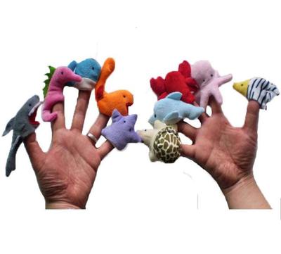 HJ Finger Puppet Animal Toy Finger Puppet Fish Animal Finger Puppet Baby Toy Cloth Educational Toy Story of (Set 50)
