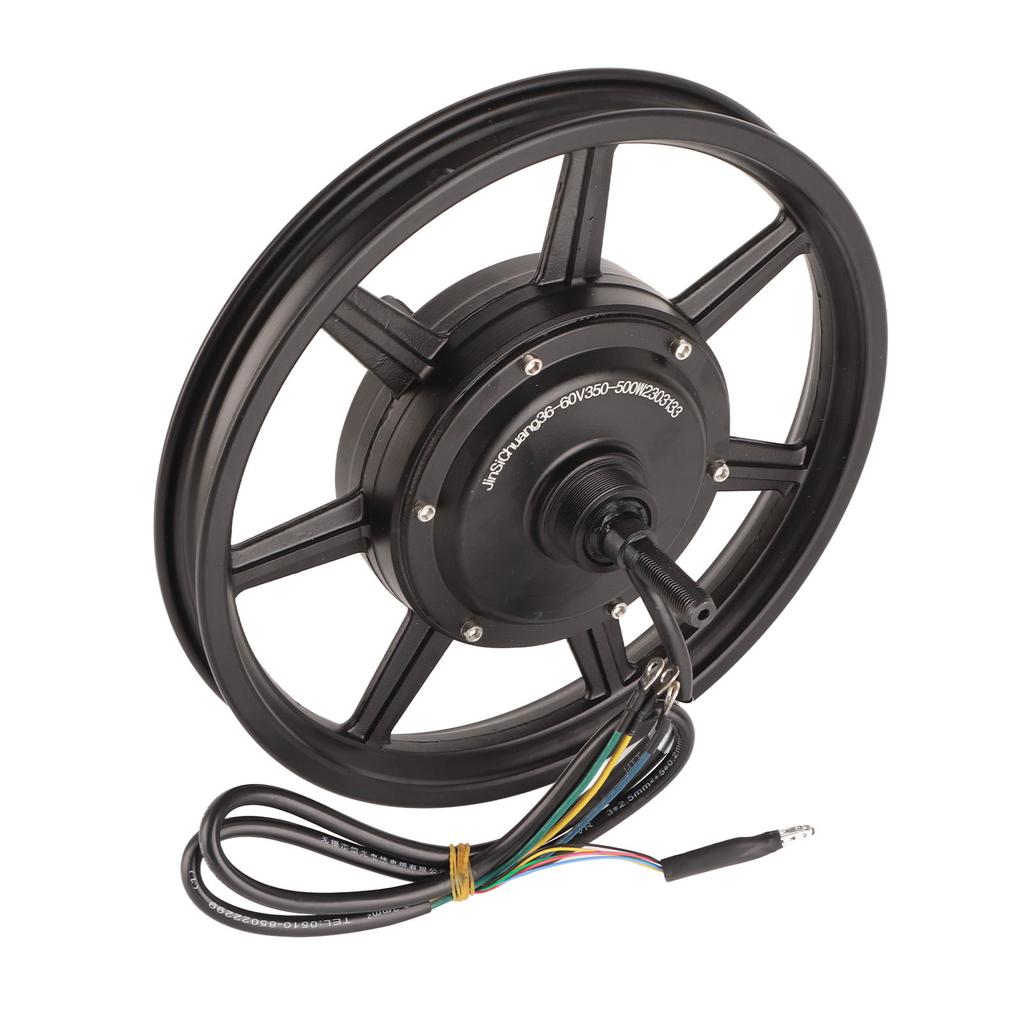 14in Electric Wheel Hub Motor, 36‑60V 350W‑500W Disc Brake Hub Motor IP54 Waterproof for Electric Motorbike Scooter