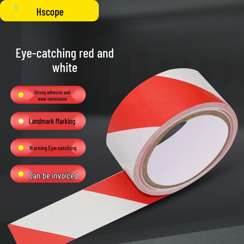 HOSKOP Red White Warning Tape
