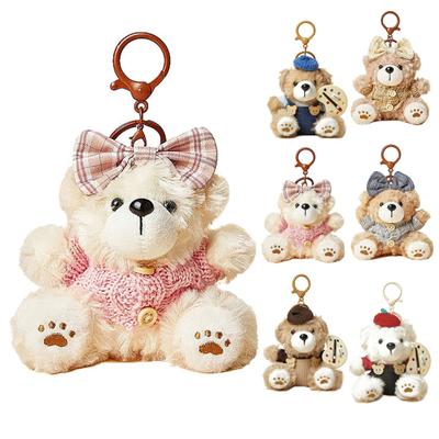 Cute Plush Bear Keychain for Women Stuffed Animal Bag Charm for Handbag Backpacks Purses Luggage Tags Accessory