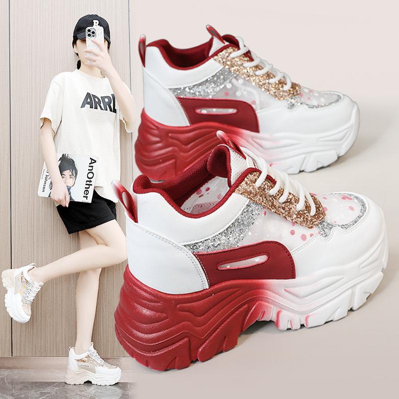 ZYF Inner Height-increasing Mesh Shoes, Breathable Mesh Thick-soled New Summer Dad Shoes