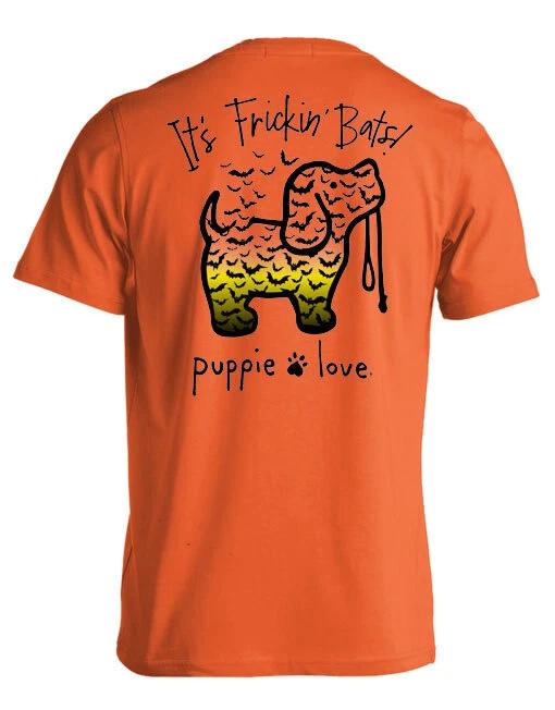 New PUPPIE LOVE IT S FRICKIN  BATS! HALLOWEEN Pup T Shirt SHORT Sleeve Shirt 4XL
