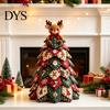 Holiday Home Decor DIY Supplies Quilted Christmas Tree Kit, 3D Fabric Patchwork Craft Set for Festive Mantel Ornament Beginners, Handmade Tabletop