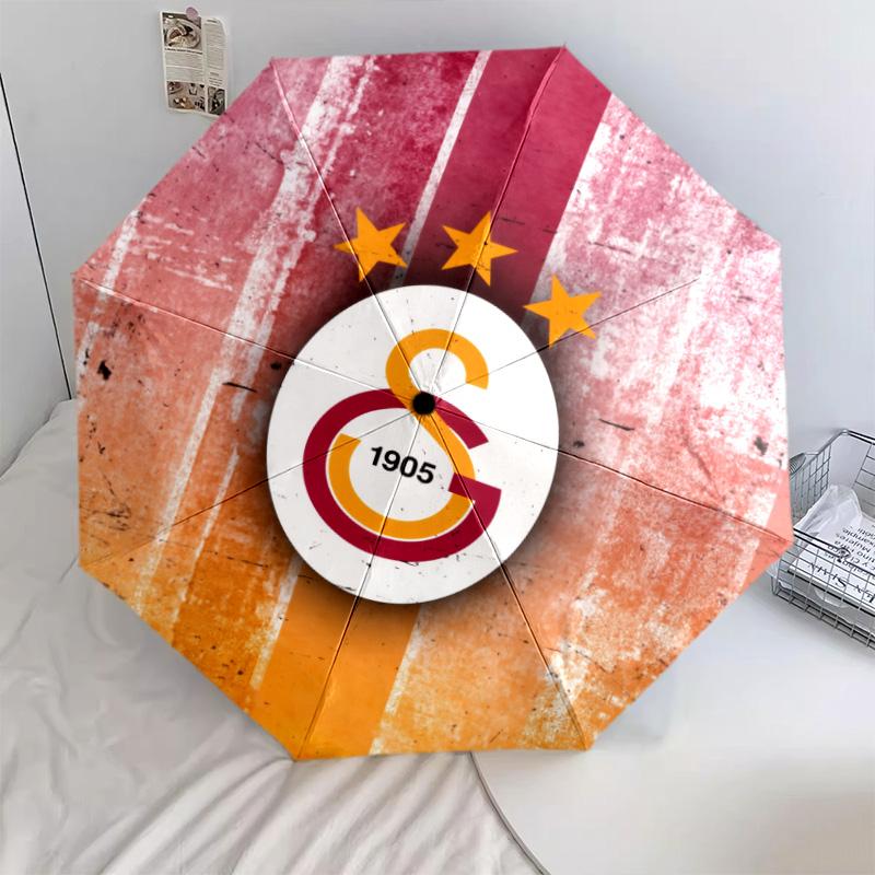 Galatasaray SK  Pattern, Automatic Folding Umbrella, Portable and Foldable Design, 8 Ribs, a Christmas or Birthday Gift.