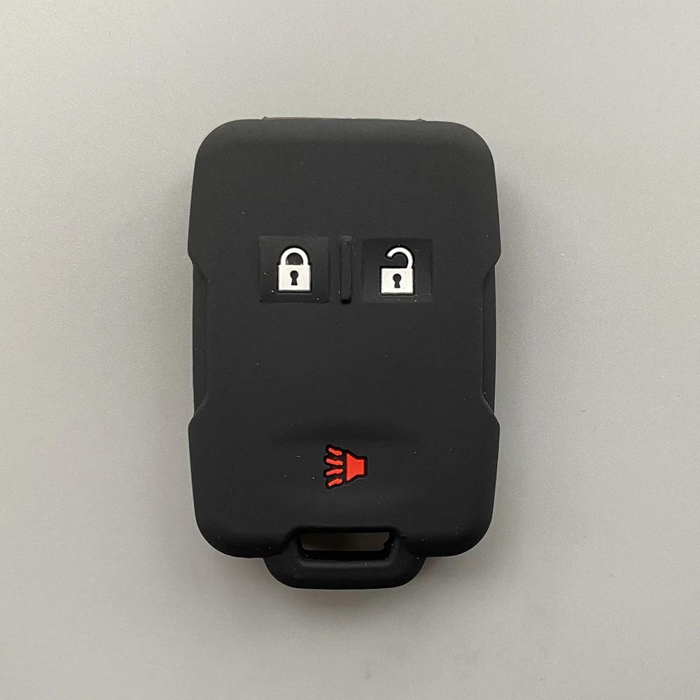 Silicone Car Key Case Cover For Chevrolet Colorado Silverado 1500 2500Hd 3500Hd Gmc Yukon Sierra Canyon Remote Key Protecor