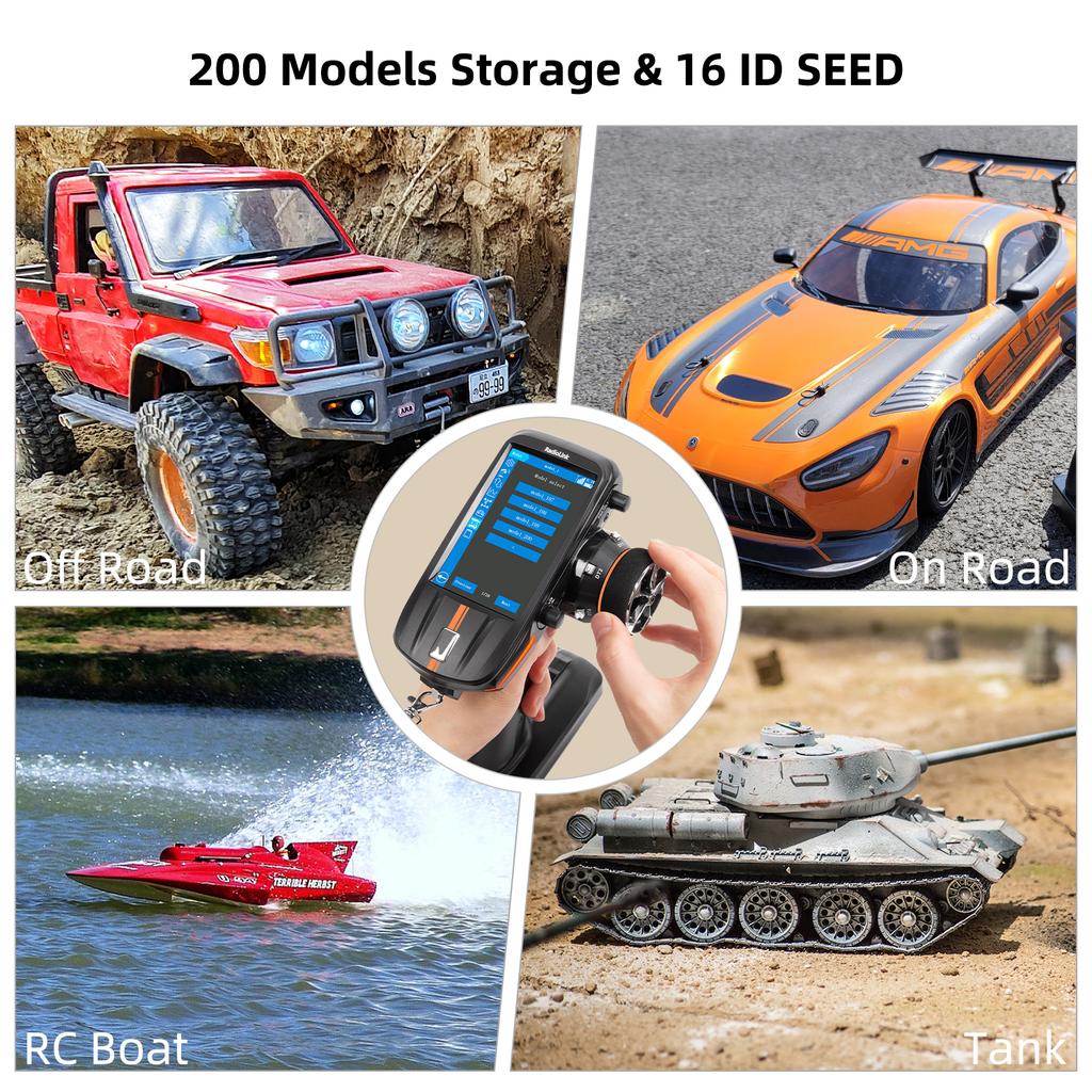 RadioLink 2.4Ghz RC 8X Integrated Gyro FPV Head Track Remote Controller IPS Touch Screen for Boat/Truck/Car