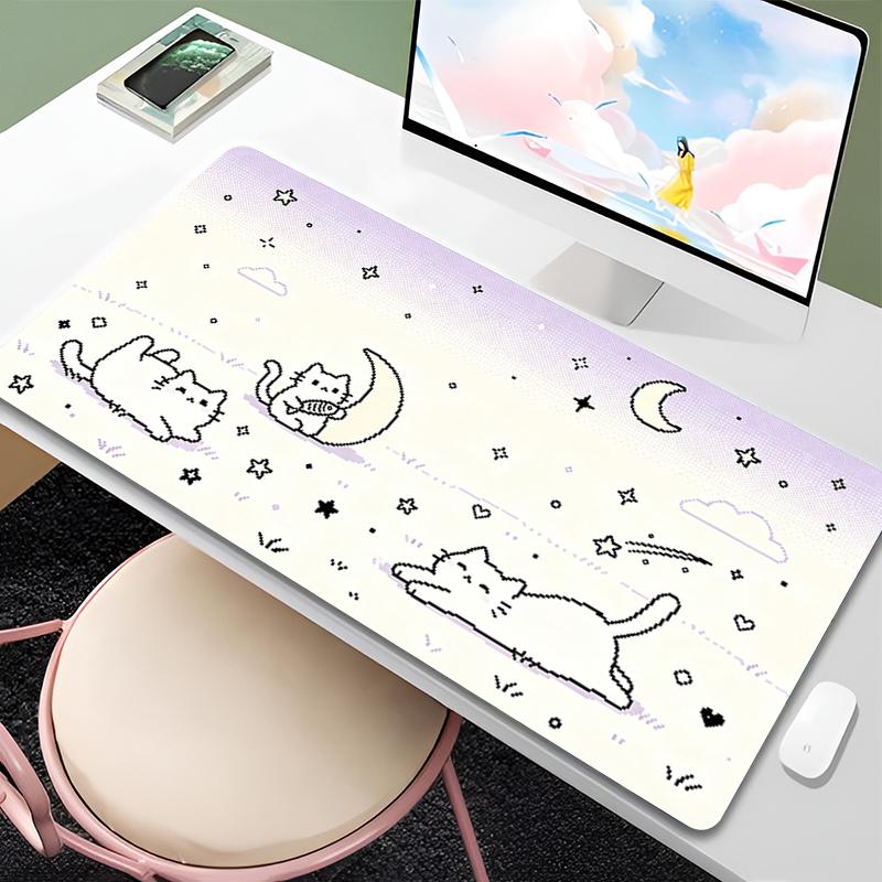 Exquisite Mouse Pad XXL Gaming Computer Accessories Gamer Non-slip Keyboard Pad Cute Cat Kawaii Desk Mat Mousepad For Best Gift