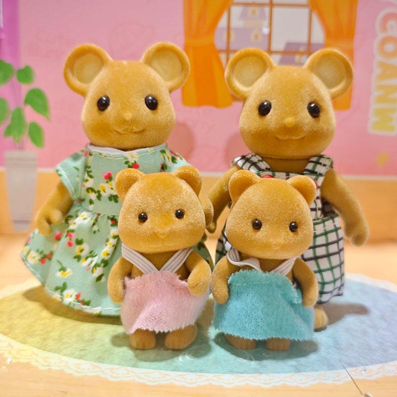 Forest Family Reindeer Rabbit Panda Animal Simulation Dollhouse Furniture Toy Set House Accessories Christmas Gifts