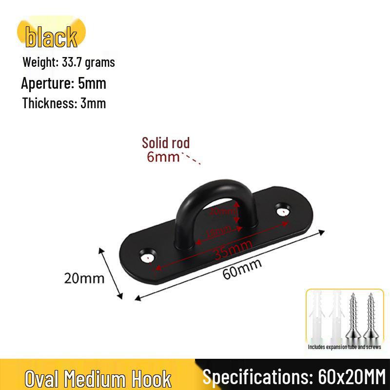 Heavy-Duty Stainless Steel Ceiling Hook with Pull Ring for Fans