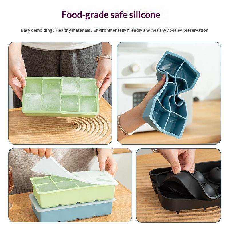 Food Grade Silicone Ice Tray 4/6 Grid Large Cubes Perfect for Summer Parties